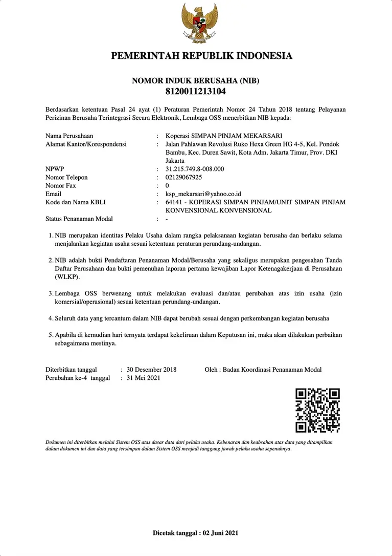Surat Keterangan Terdaftar